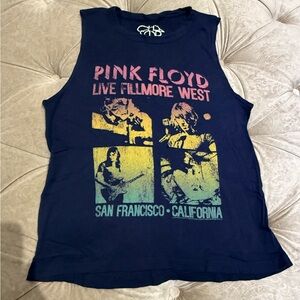 Chaser Navy Blue Graphic Muscle Tee -Pink Floyd vintage look